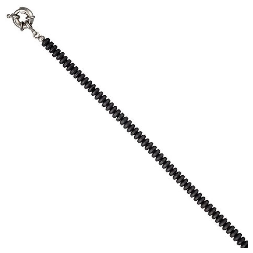 Collier Edelsteinkette Hämatin matt 45 cm Halskette Kette