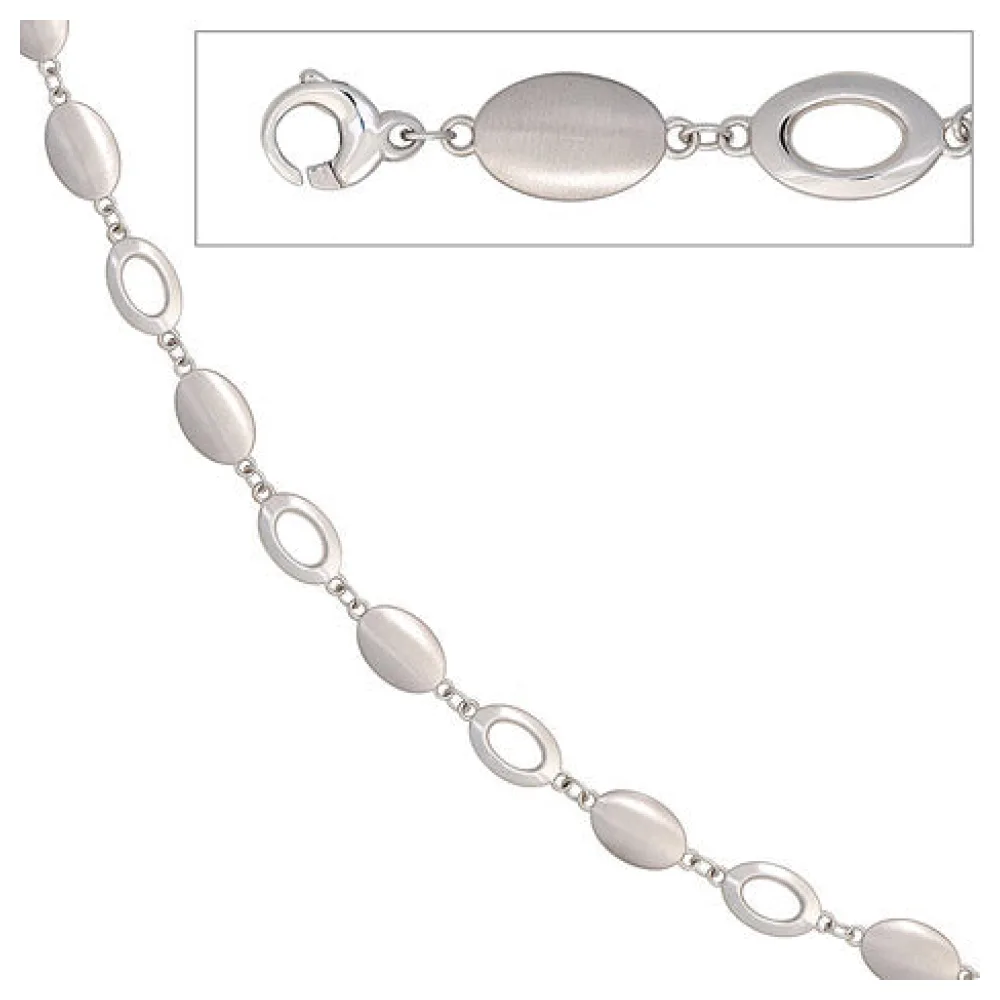 Collier Halskette 585 Gold Weißgold mattiert 44 5 cm Kette Goldkette