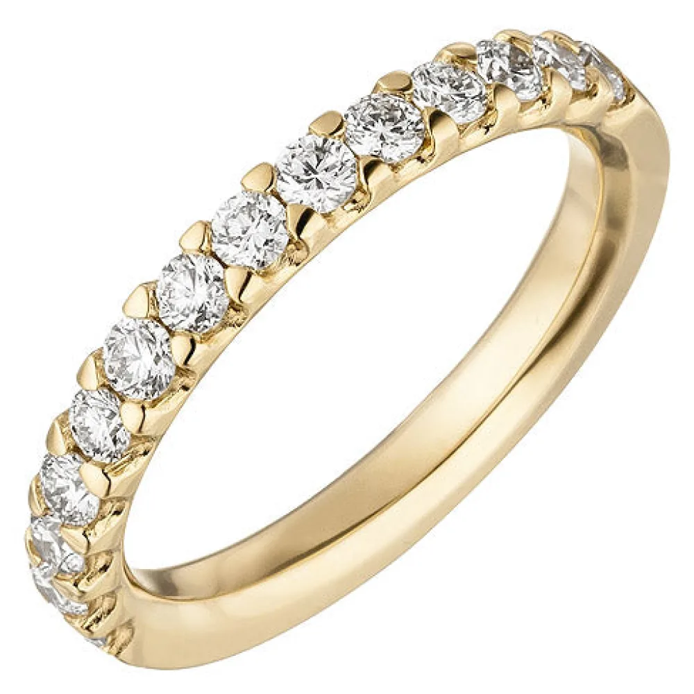 Damen Ring 585 Gold Gelbgold 14 Diamanten Brillanten 0 56ct. Diamantring-58