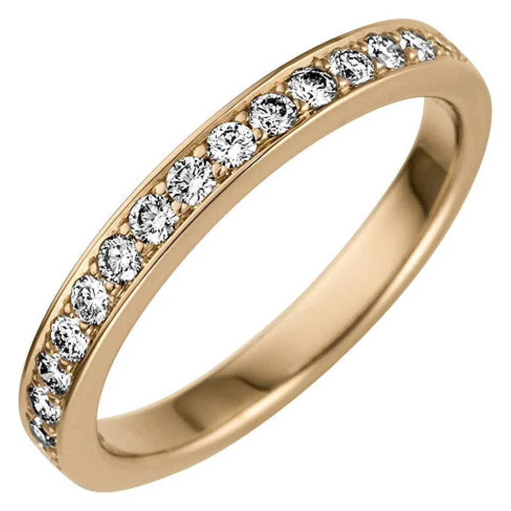 Damen Ring 585 Gold Gelbgold 17 Diamanten Brillanten 0 50ct. Diamantring-60