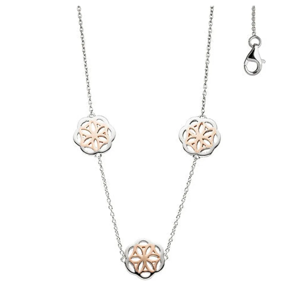 Collier Halskette 925 Sterling Silber bicolor vergoldet Kette Silberkette