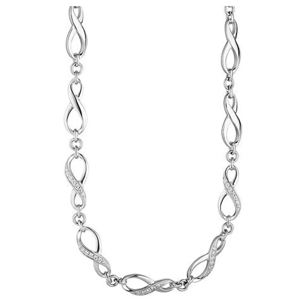 Collier Halskette Unendlich 925 Silber mit Zirkonia 48 cm Kette Silberkette