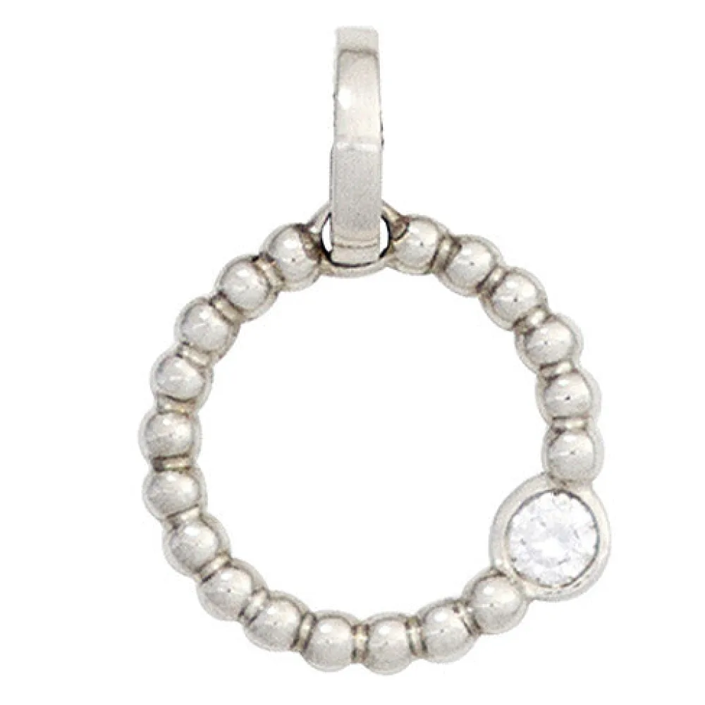 Anhänger rund 950 Platin 1 Diamant Brillant 0 05 ct. Platinanhänger