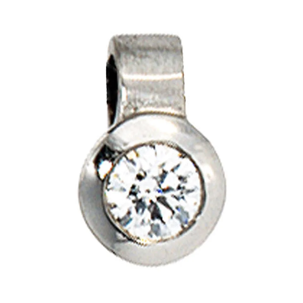 Anhänger rund 950 Platin matt 1 Diamant Brillant 0 12ct. Platinanhänger