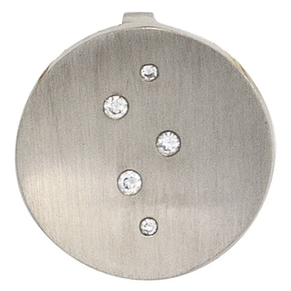 Anhänger rund 950 Platin matt 5 Diamanten Brillanten 0 05ct. Platinanhänger