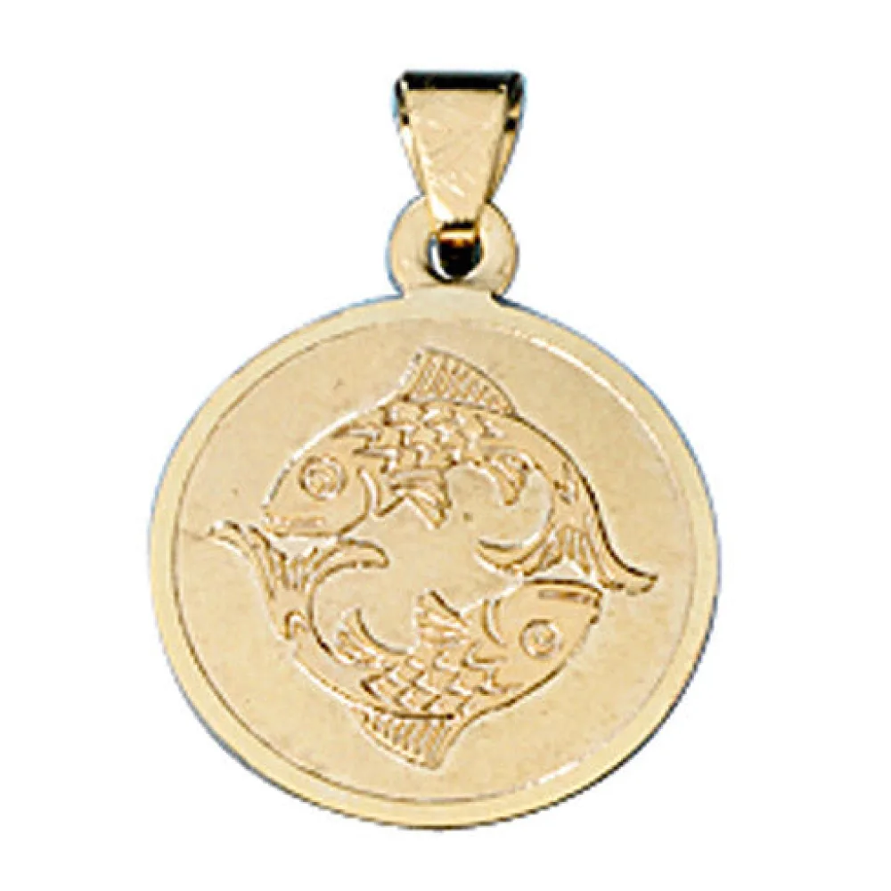 Anhänger Sternzeichen Fische 333 Gold Gelbgold matt Sternzeichenanhänger