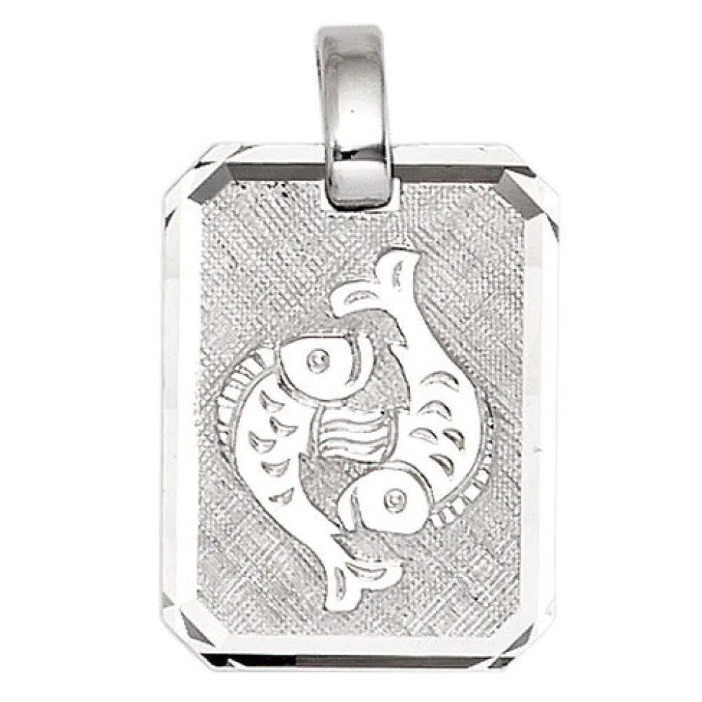 Anhänger Sternzeichen Fische 925 Silber matt Sternzeichenanhänger