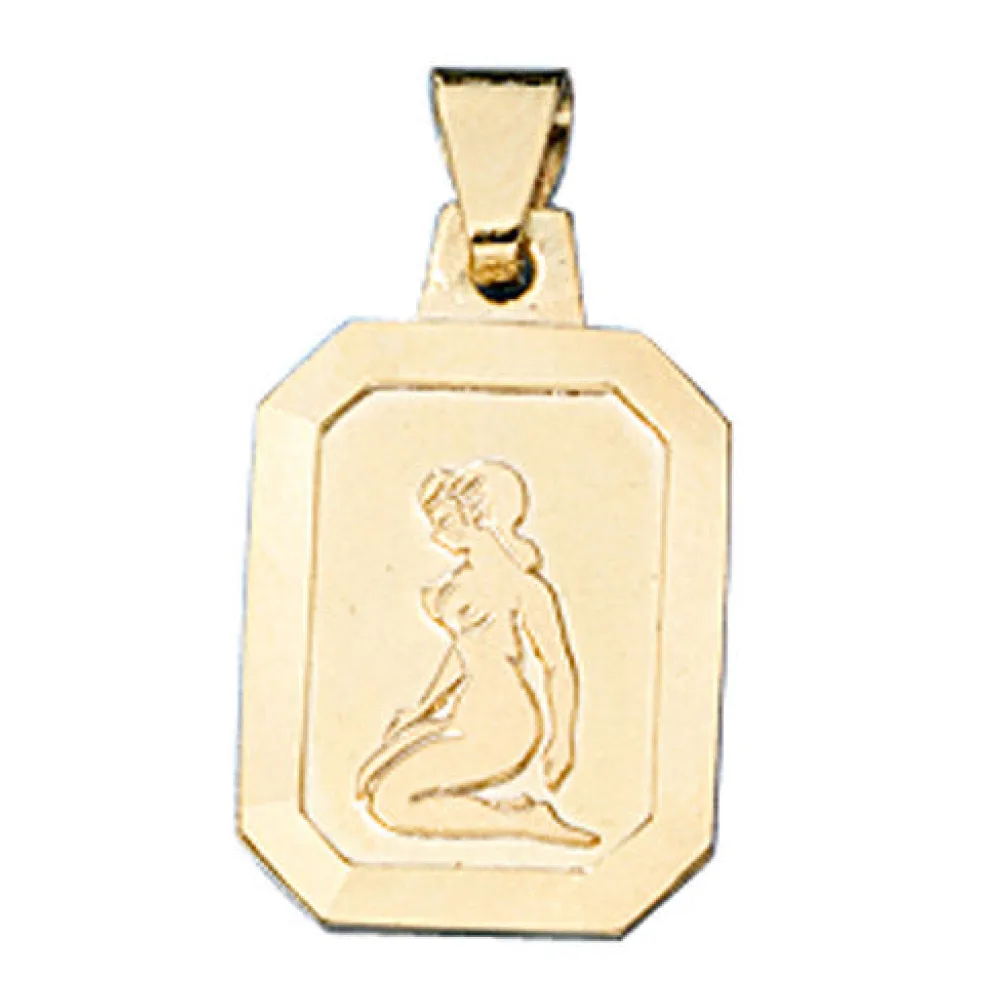 Anhänger Sternzeichen Jungfrau 333 Gold Gelbgold matt Sternzeichenanhänger