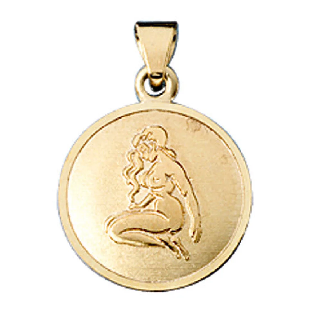 Anhänger Sternzeichen Jungfrau 333 Gold Gelbgold matt Sternzeichenanhänger