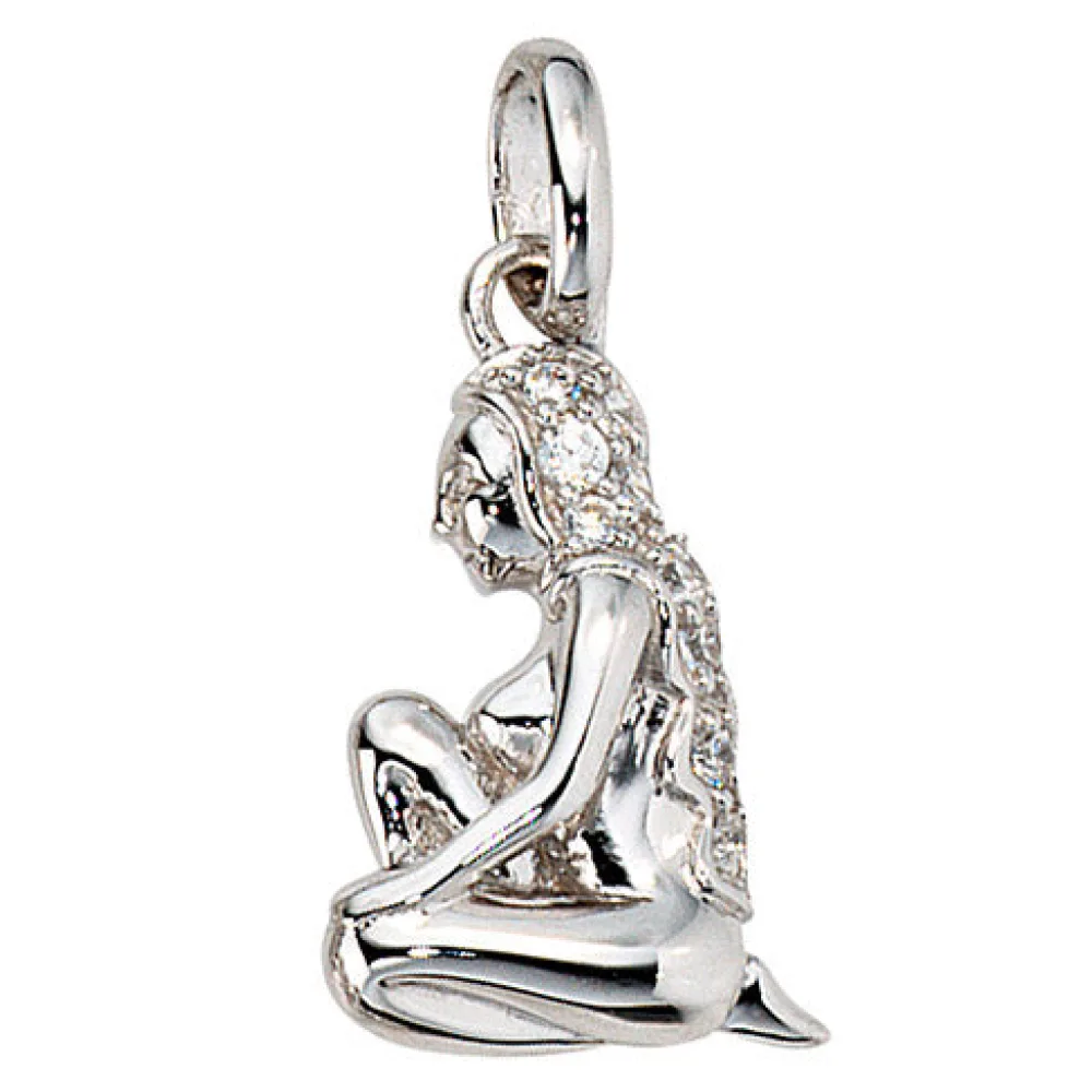 Anhänger Sternzeichen Jungfrau 925 Silber mit Zirkonia Sternzeichenanhänger