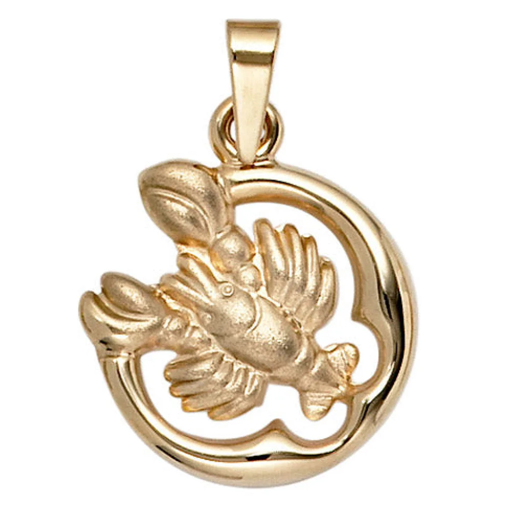 Anhänger Sternzeichen Krebs 375 Gold Gelbgold matt Sternzeichenanhänger