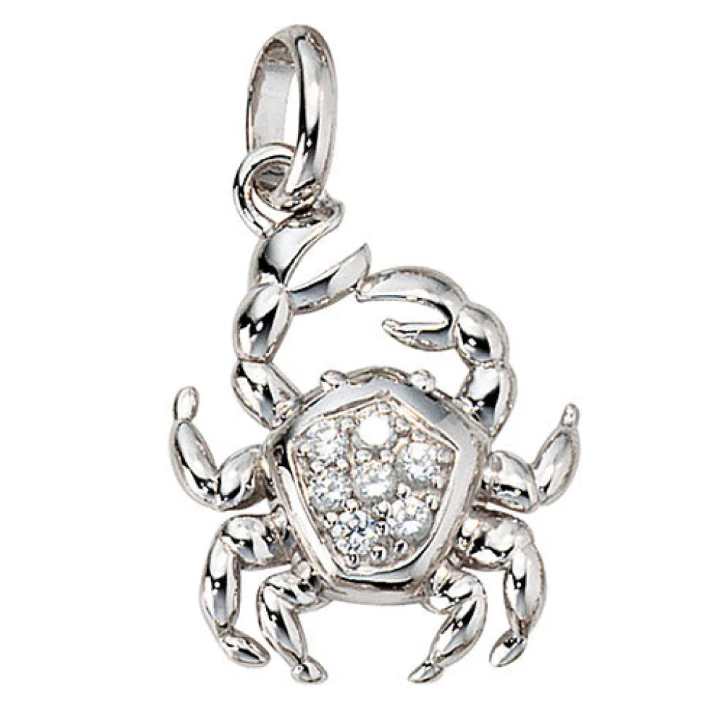 Anhänger Sternzeichen Krebs 925 Silber mit Zirkonia Sternzeichenanhänger