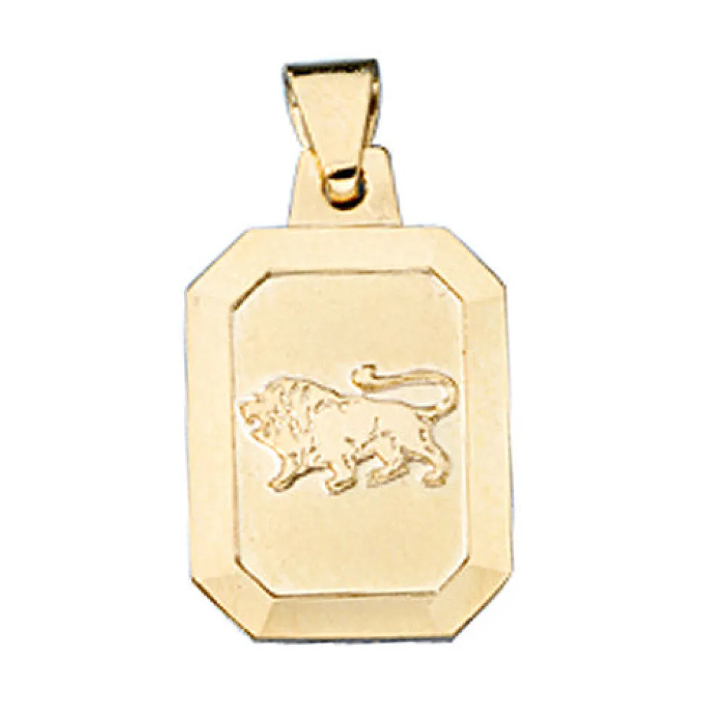 Anhänger Sternzeichen Löwe 333 Gold Gelbgold matt Sternzeichenanhänger