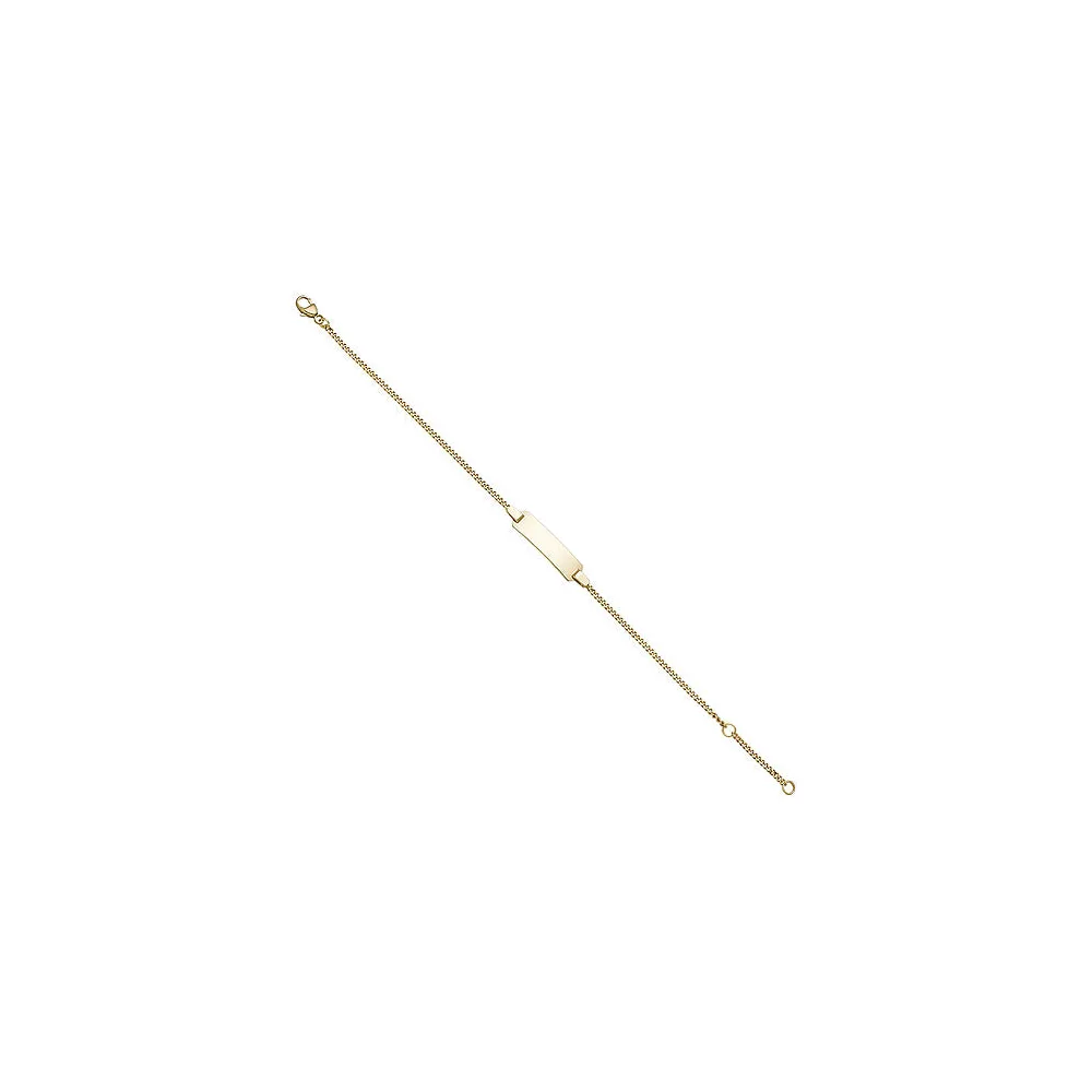 Schildband 333 Gold Gelbgold 18 cm Baby Kinder Gravur ID Armband