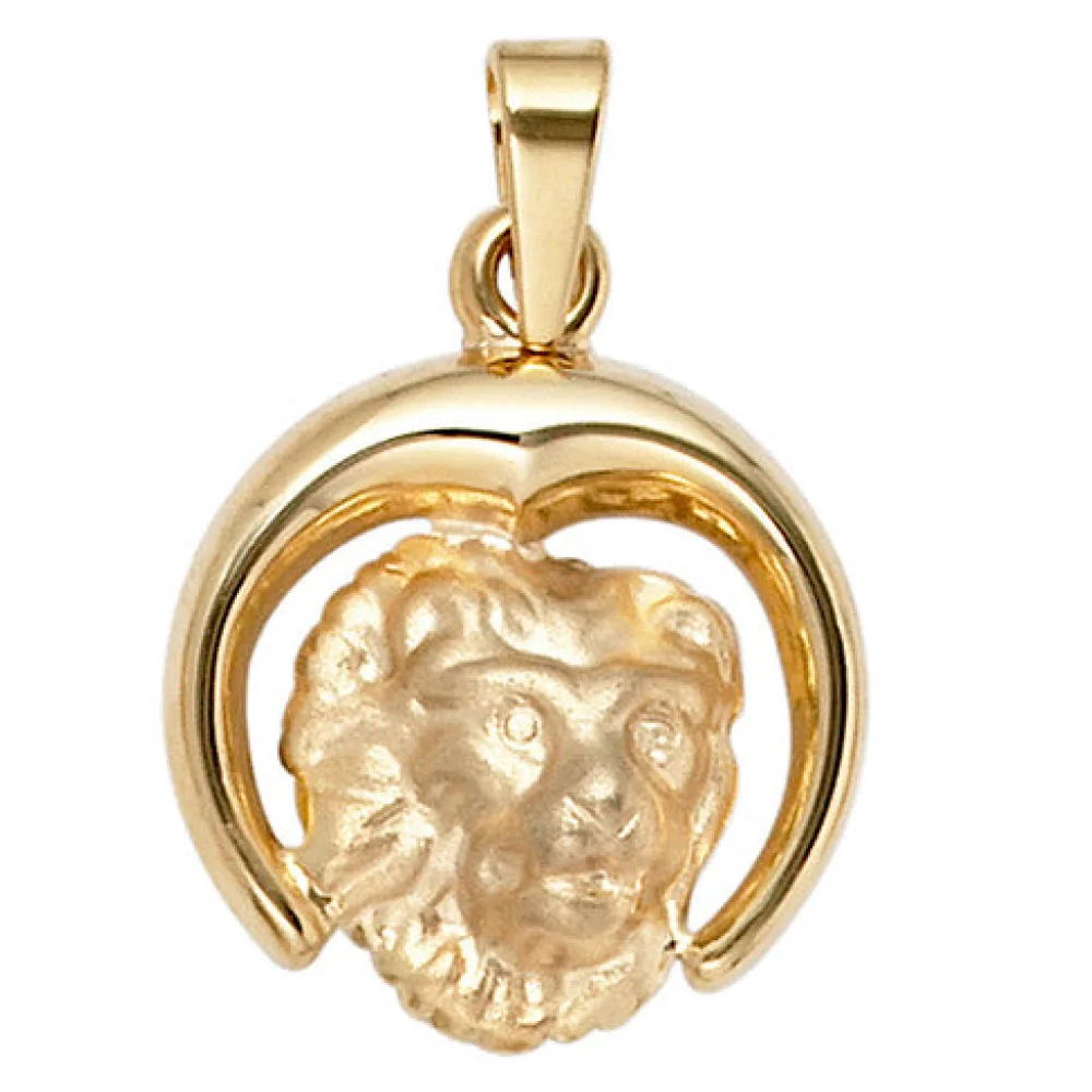 Anhänger Sternzeichen Löwe 375 Gold Gelbgold matt Sternzeichenanhänger