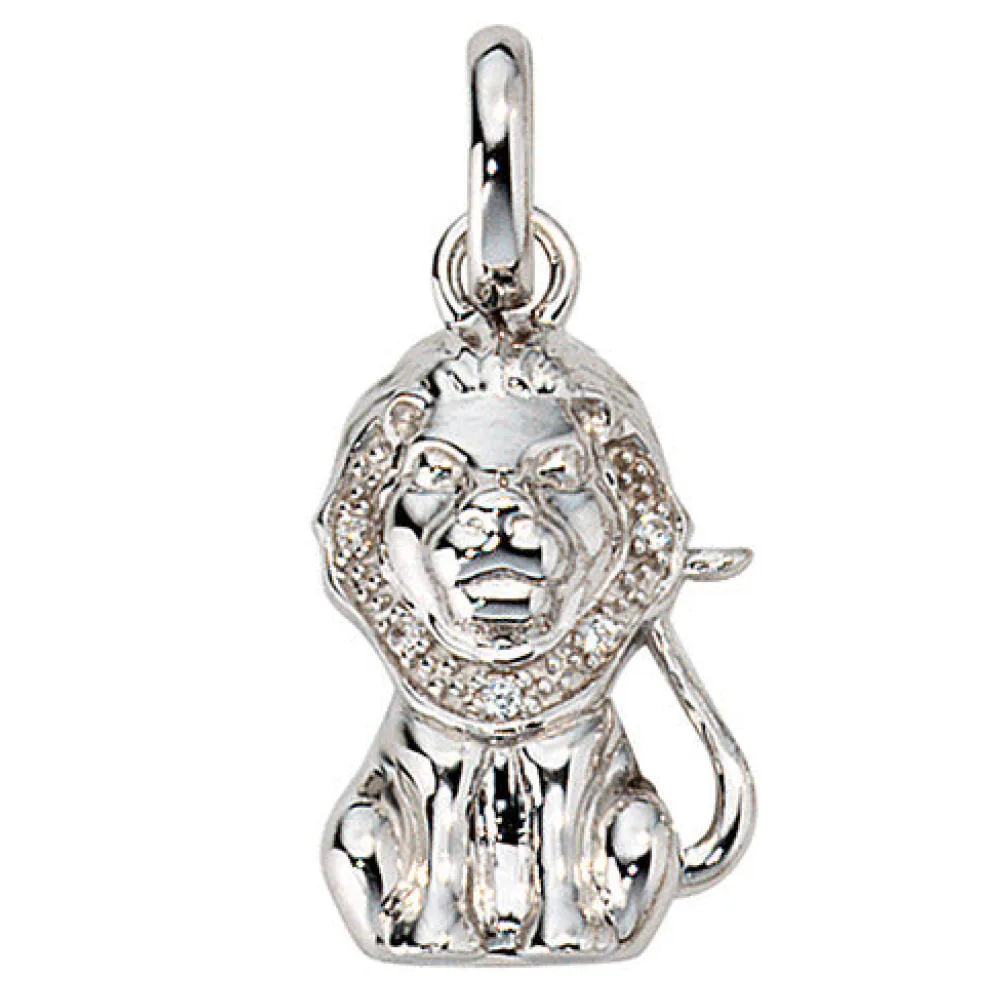 Anhänger Sternzeichen Löwe 925 Sterling Silber mit Zirkonia Sternzeichenanhänger