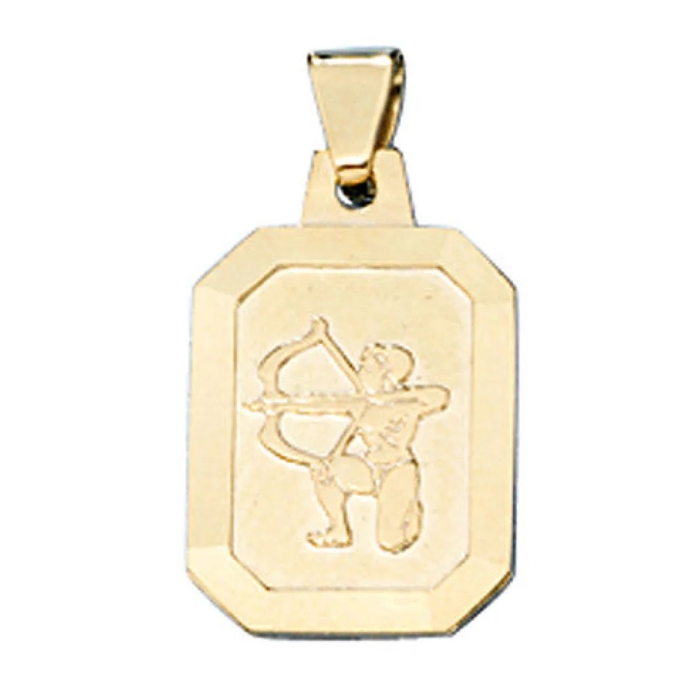 Anhänger Sternzeichen Schütze 333 Gold Gelbgold matt Sternzeichenanhänger