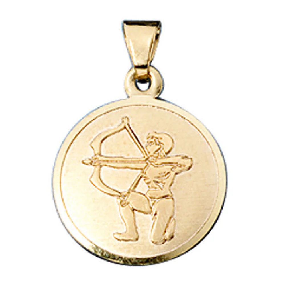 Anhänger Sternzeichen Schütze 333 Gold Gelbgold matt Sternzeichenanhänger