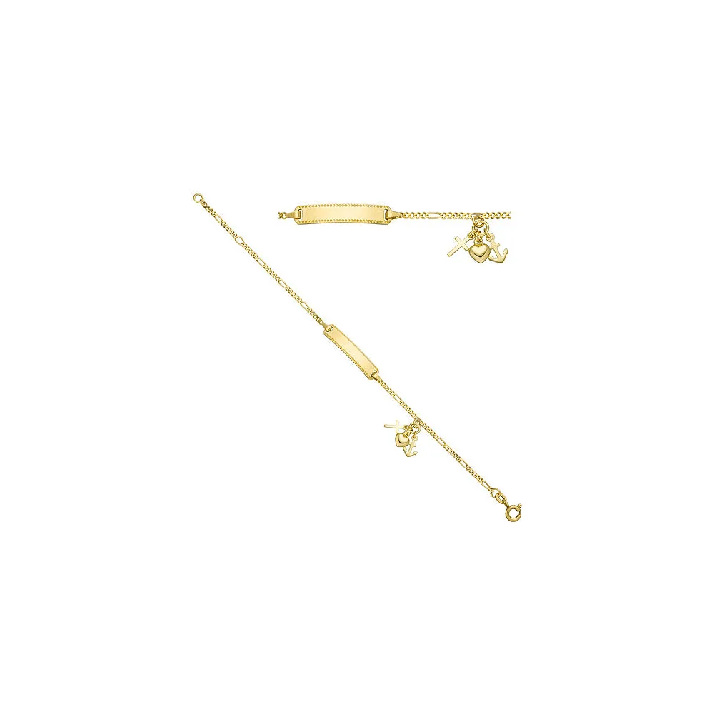 Schildband 925 Silber gold vergoldet diamantiert 16 cm Armband