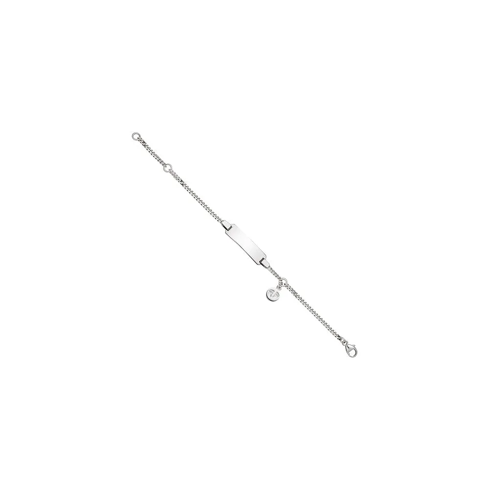 Schildband Babyfüße 925 Sterling Silber 14 cm Kinder Gravur ID Armband