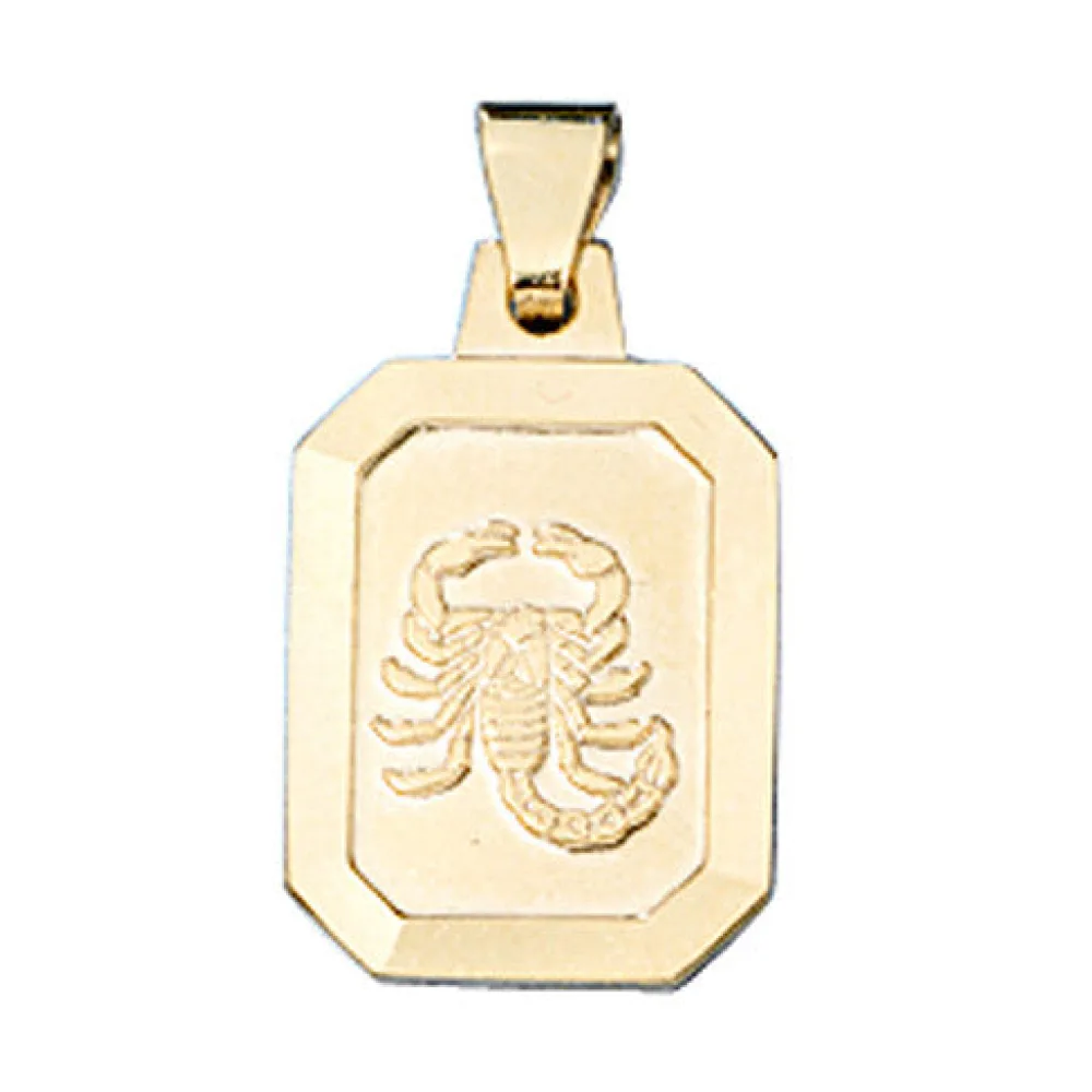 Anhänger Sternzeichen Skorpion 333 Gold Gelbgold matt Sternzeichenanhänger