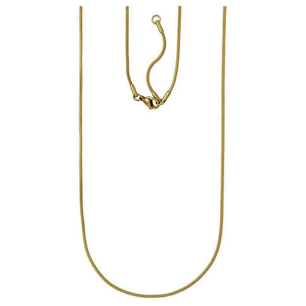 Schlangenkette Edelstahl gold farben 1 5 mm 80 cm Kette Karabiner