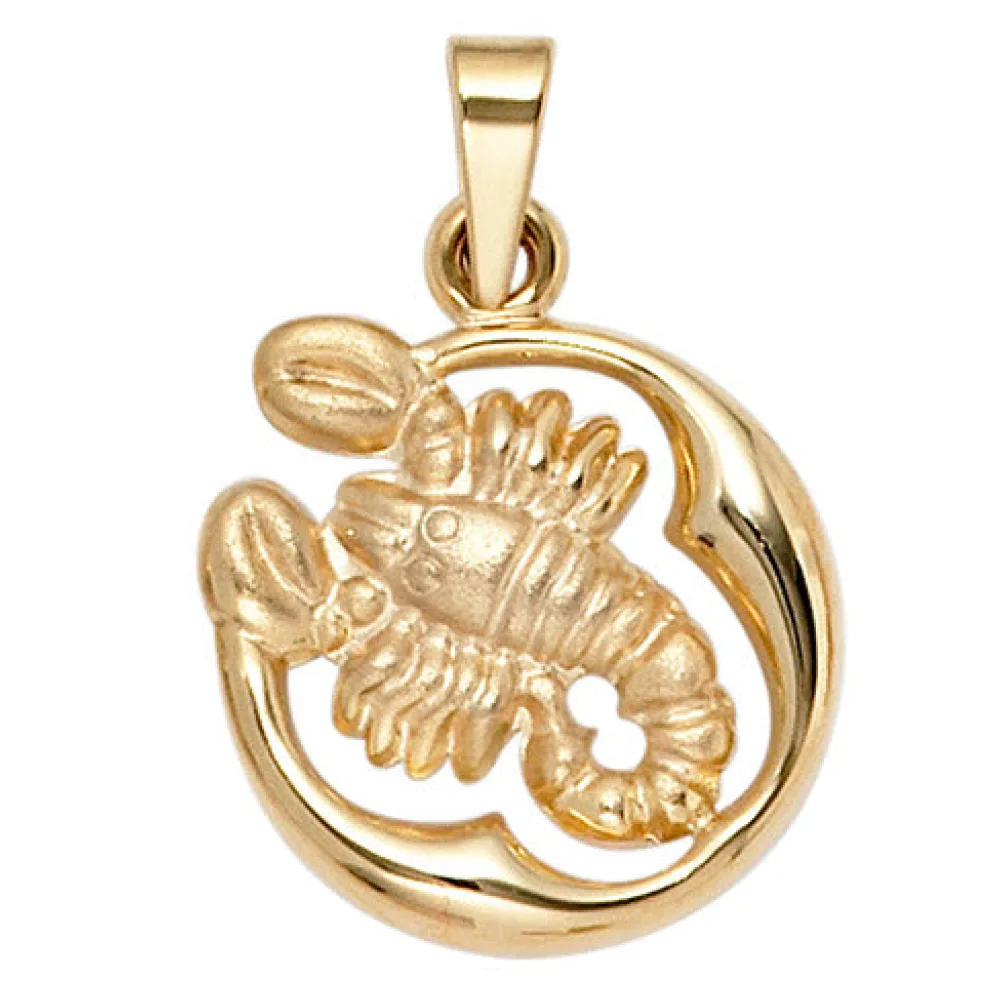 Anhänger Sternzeichen Skorpion 375 Gold Gelbgold matt Sternzeichenanhänger