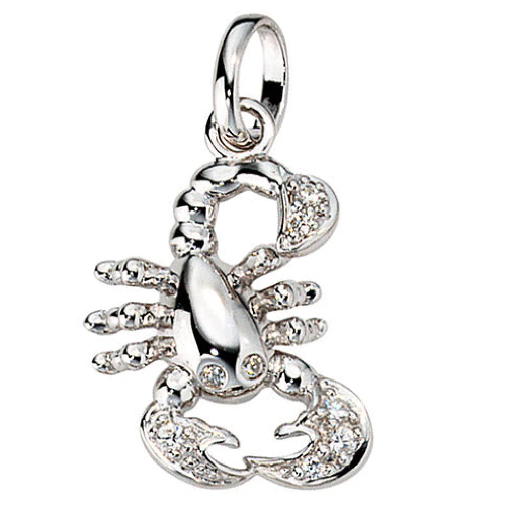 Anhänger Sternzeichen Skorpion 925 Silber mit Zirkonia Sternzeichenanhänger