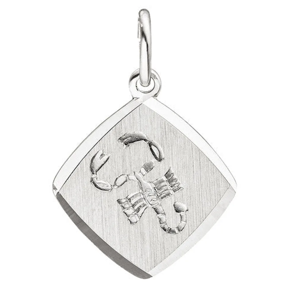 Anhänger Sternzeichen Skorpion 925 Sterling Silber matt Sternzeichenanhänger