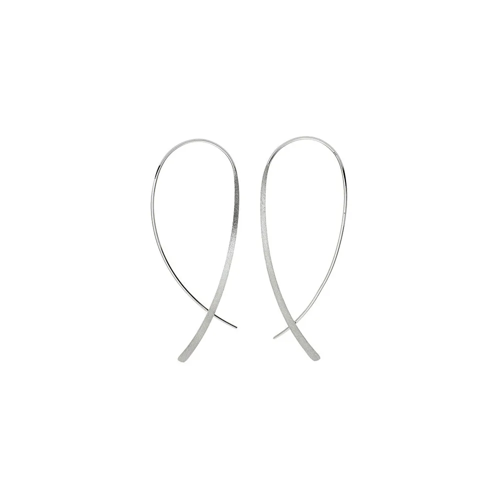 Durchzieh-Ohrhänger 925 Sterling Silber mattiert Ohrringe zum Durchziehen
