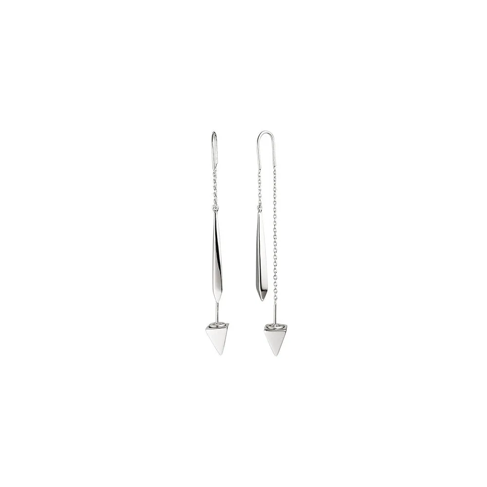 Durchzieh-Ohrhänger dreieckig 925 Sterling Silber Ohrringe zum Durchziehen