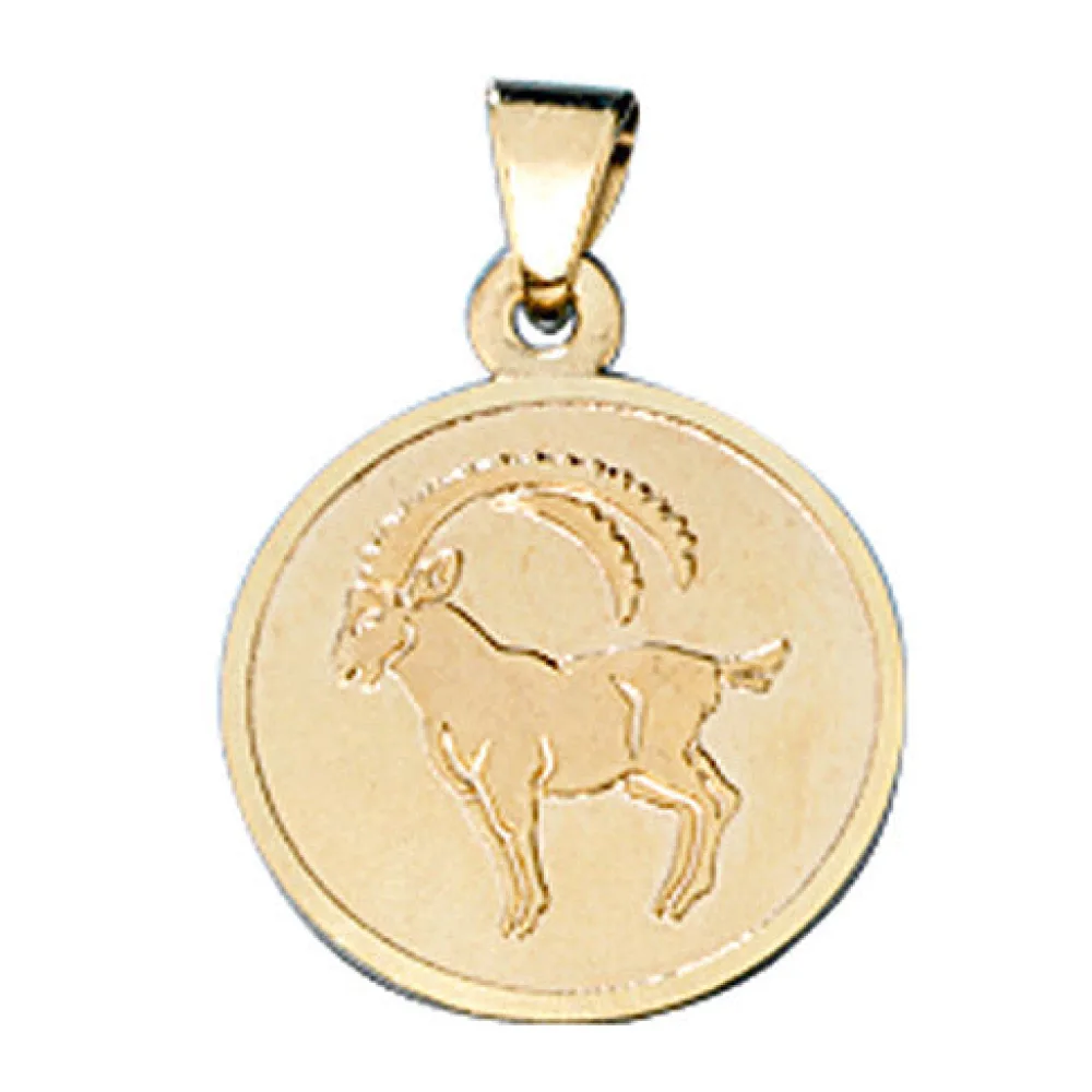 Anhänger Sternzeichen Steinbock 333 Gold Gelbgold matt Sternzeichenanhänger