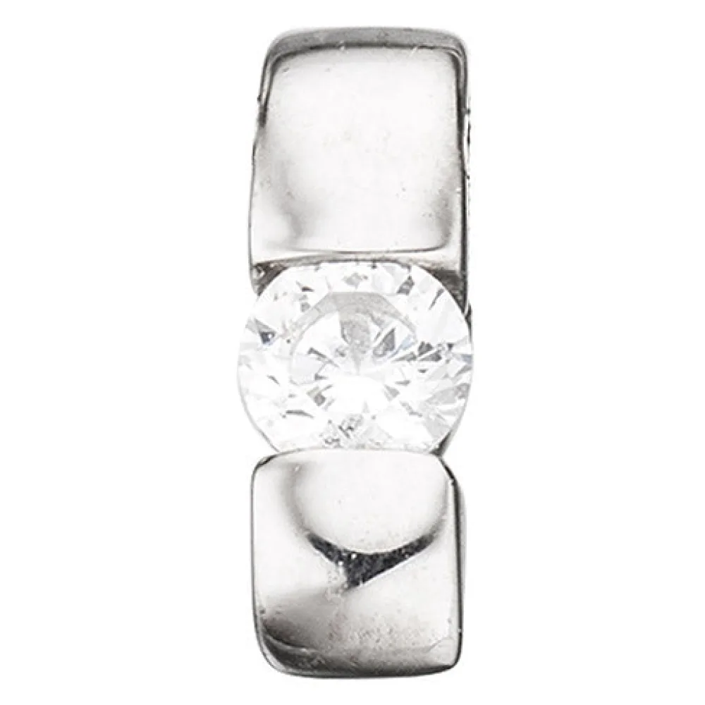 Einhänger Anhänger 925 Sterling Silber rhodiniert 1 Zirkonia