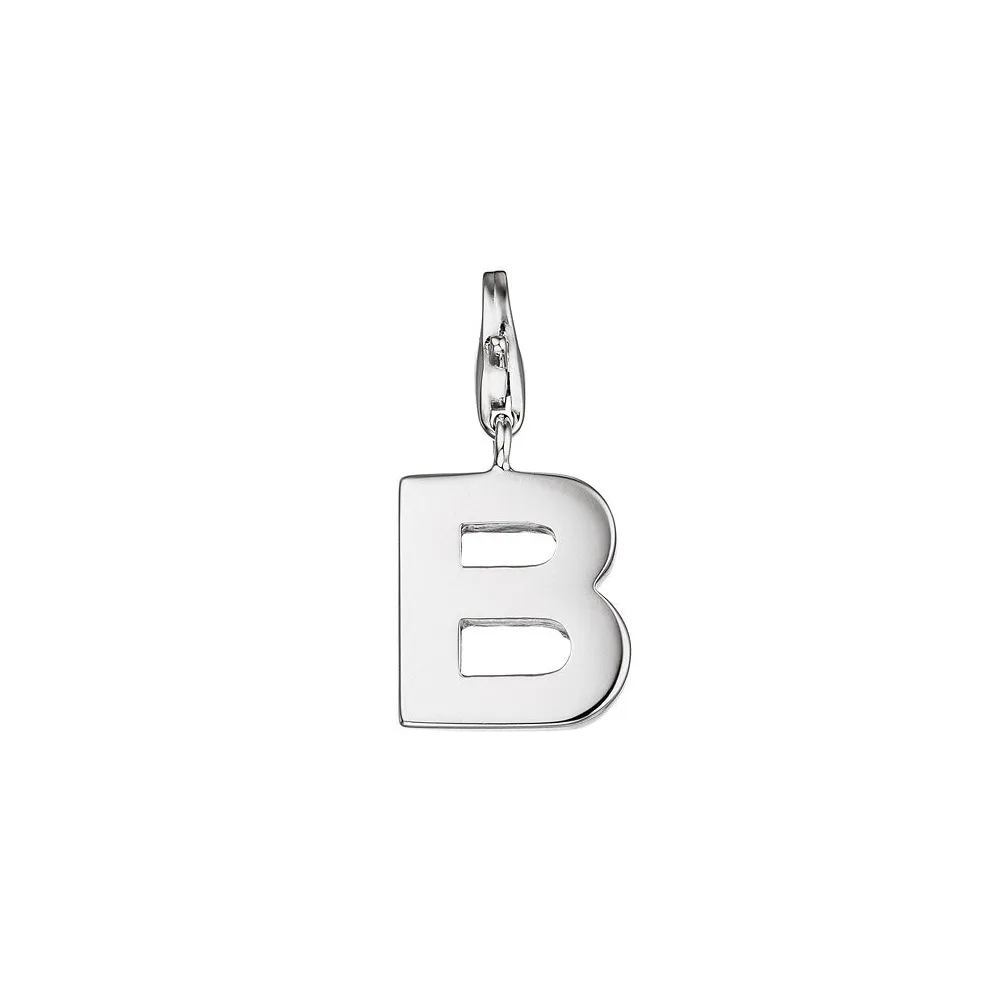 Einhänger Charm Buchstabe B 925 Sterling Silber Anhänger für Bettelarmband