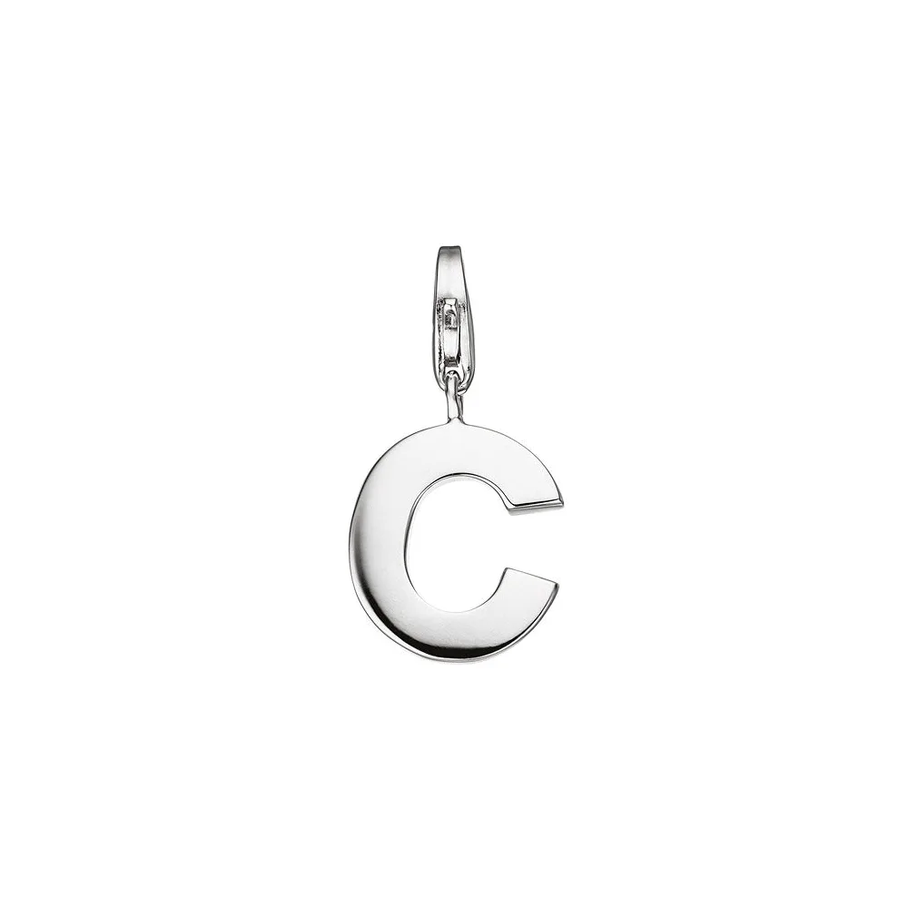 Einhänger Charm Buchstabe C 925 Sterling Silber Anhänger für Bettelarmband