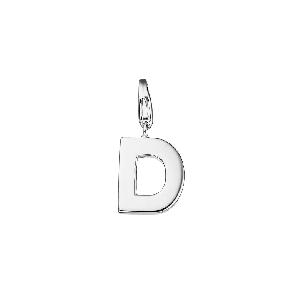 Einhänger Charm Buchstabe D 925 Sterling Silber Anhänger für Bettelarmband