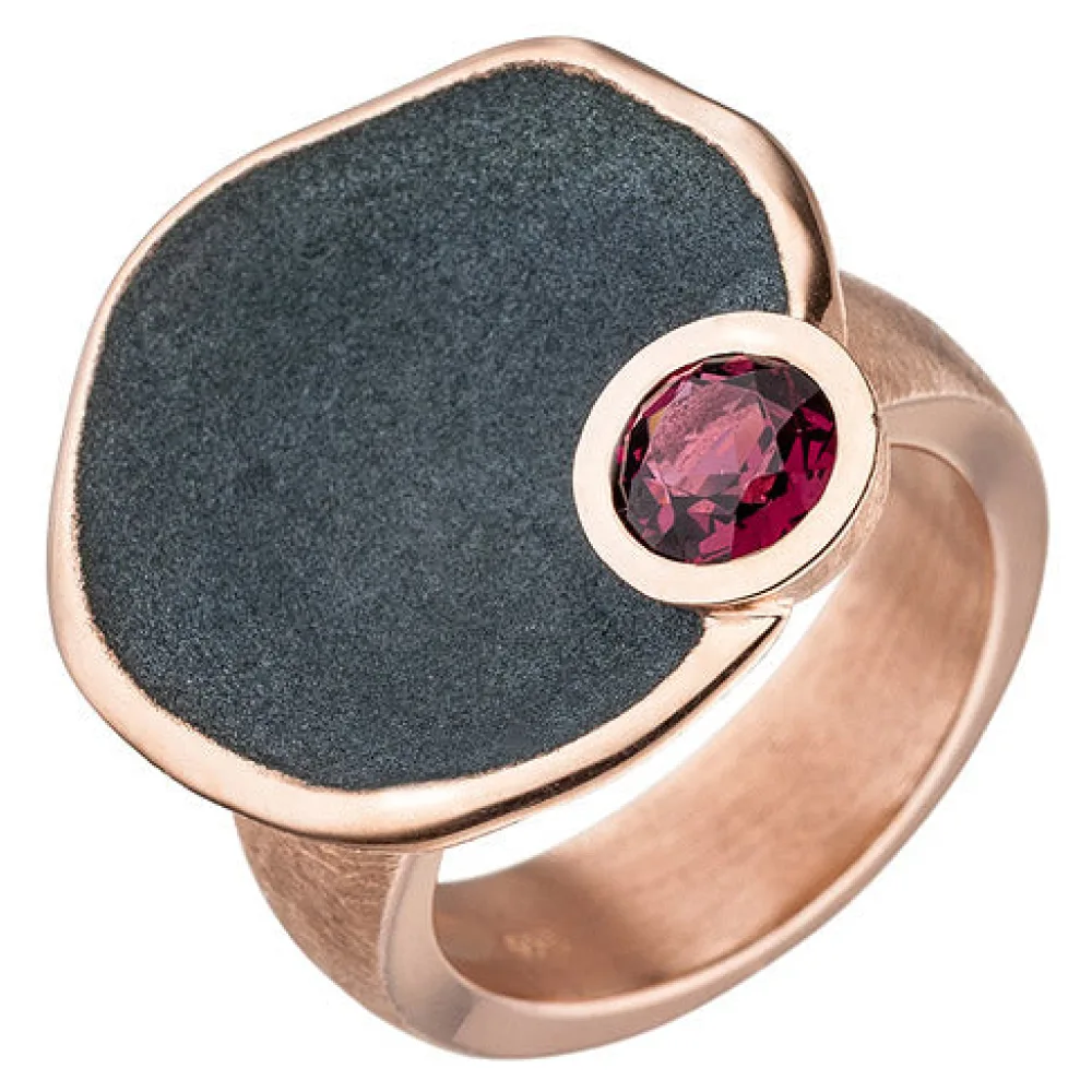 Damen Ring 925 Sterling Silber rotgold vergoldet 1 Rhodolith-60