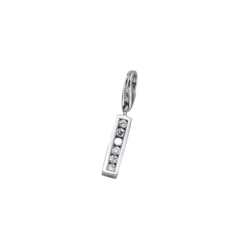 Einhänger Charm Buchstabe I 925 Sterling Silber mit Zirkonia