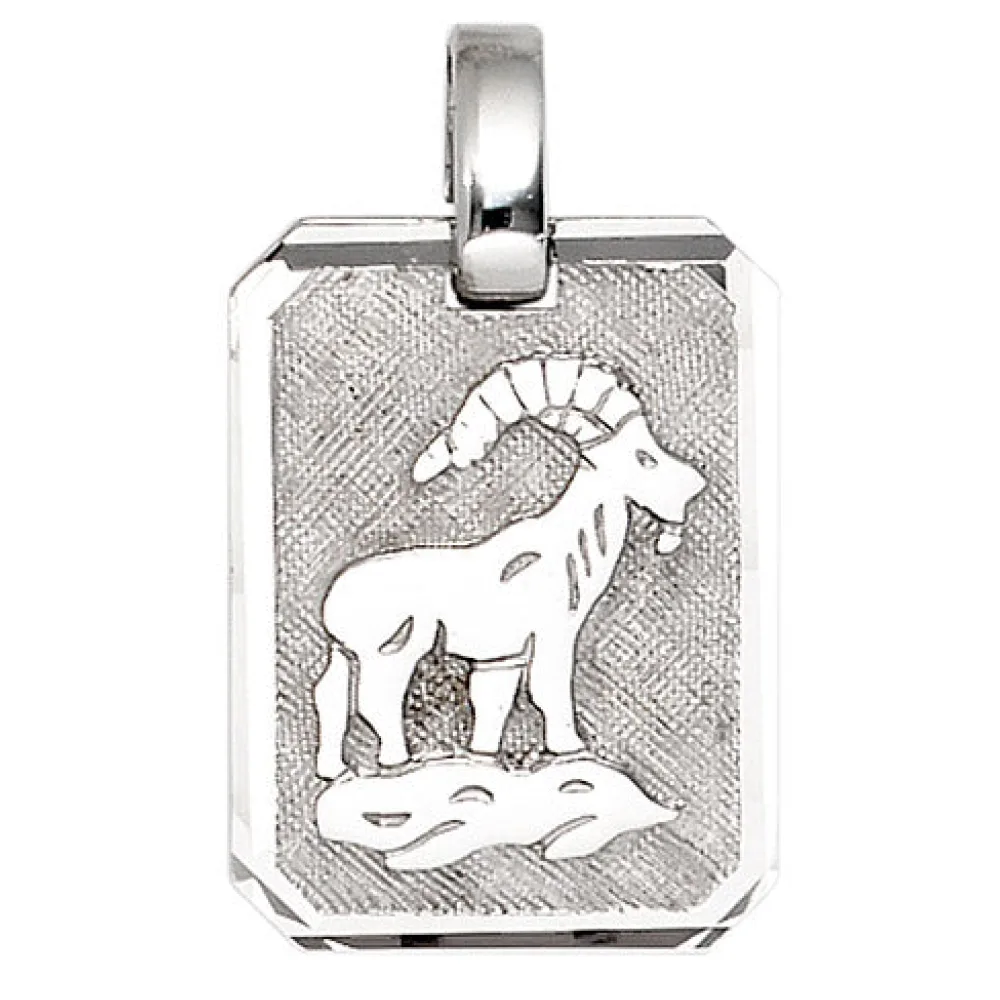 Anhänger Sternzeichen Steinbock 925 Silber matt Sternzeichenanhänger