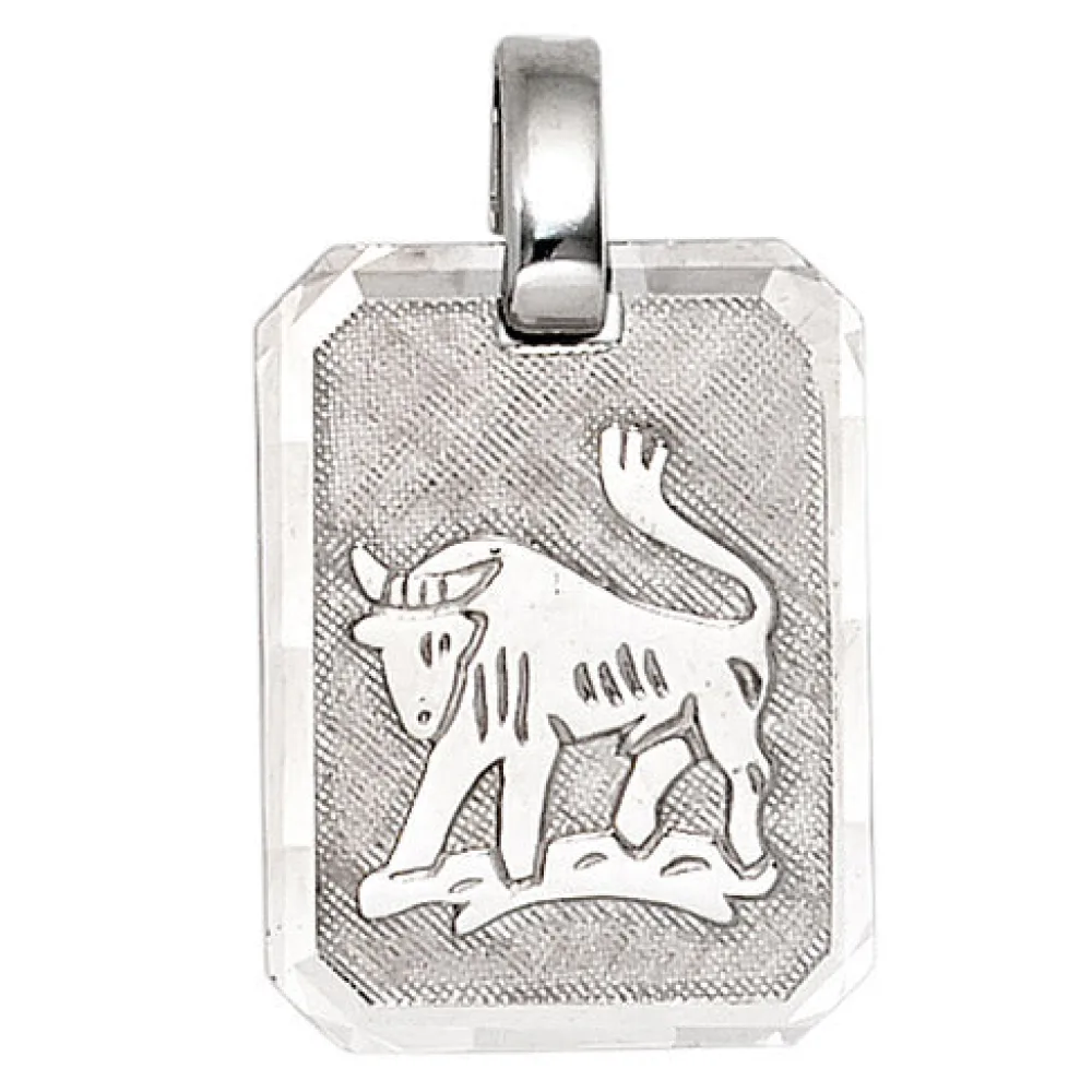 Anhänger Sternzeichen Stier 925 Sterling Silber matt Sternzeichenanhänger