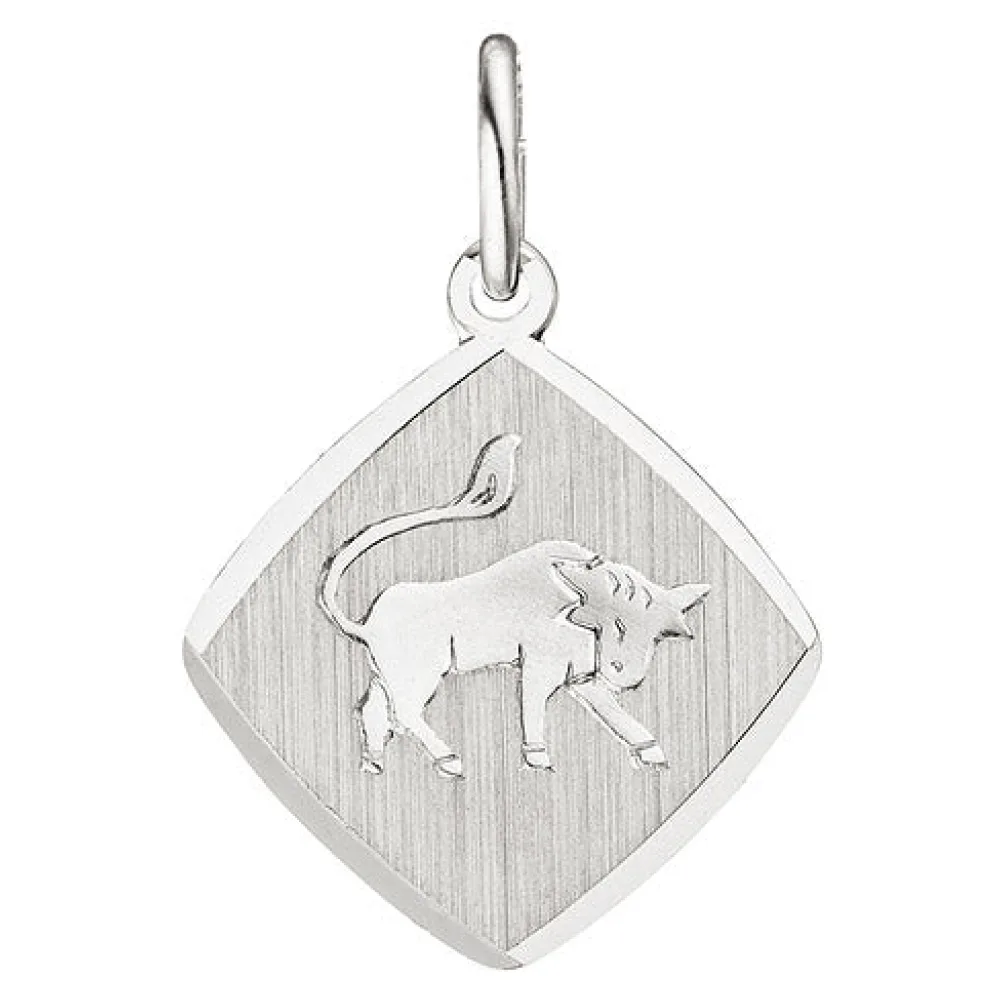 Anhänger Sternzeichen Stier 925 Sterling Silber matt Sternzeichenanhänger