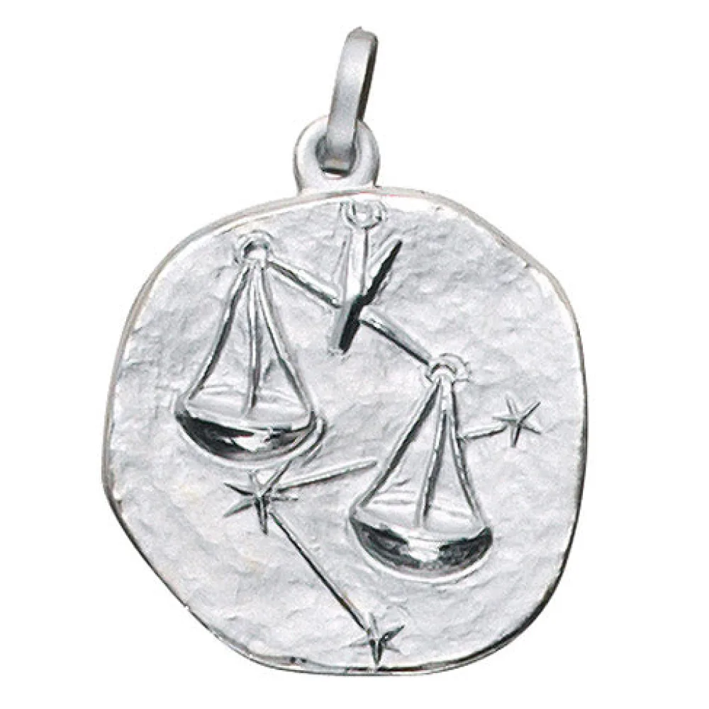 Anhänger Sternzeichen Waage 925 Sterling Silber matt Sternzeichenanhänger