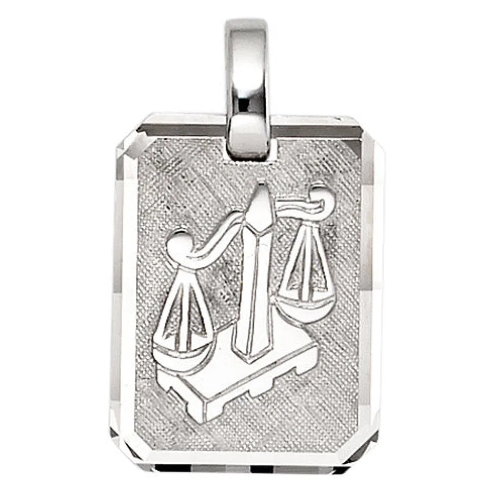 Anhänger Sternzeichen Waage 925 Sterling Silber matt Sternzeichenanhänger