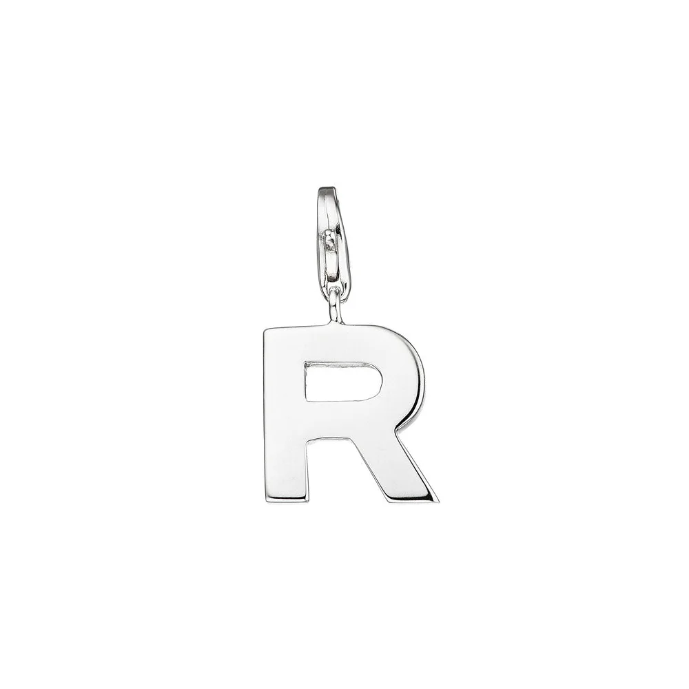Einhänger Charm Buchstabe R 925 Sterling Silber Anhänger für Bettelarmband