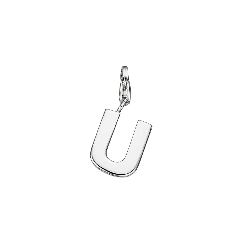 Einhänger Charm Buchstabe U 925 Sterling Silber Anhänger für Bettelarmband