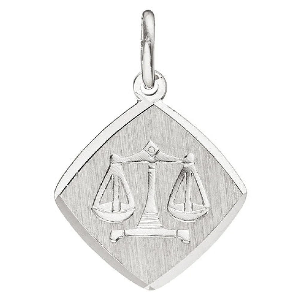 Anhänger Sternzeichen Waage 925 Sterling Silber matt Sternzeichenanhänger