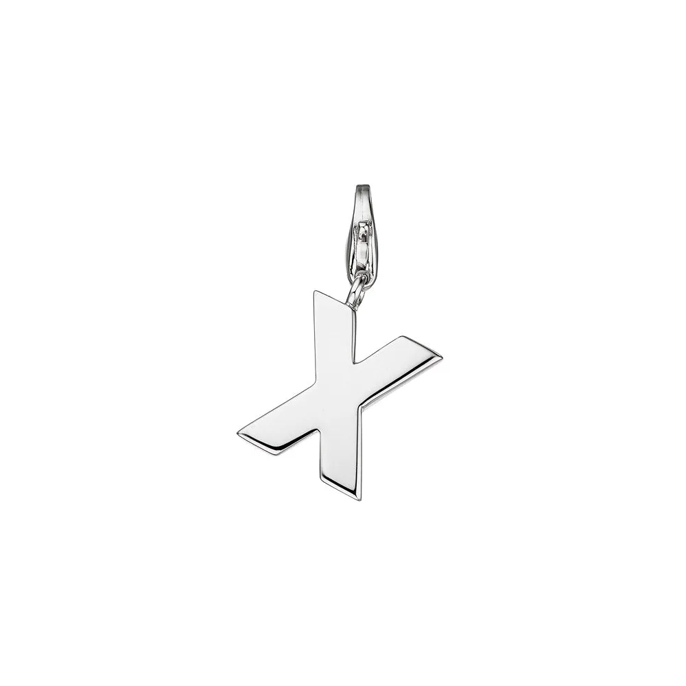 Einhänger Charm Buchstabe X 925 Sterling Silber Anhänger für Bettelarmband