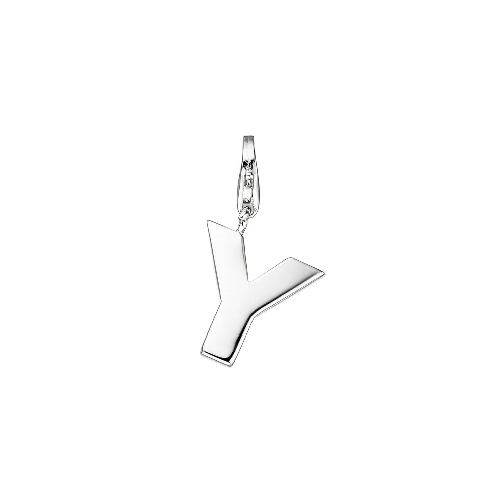 Einhänger Charm Buchstabe Y 925 Sterling Silber Anhänger für Bettelarmband