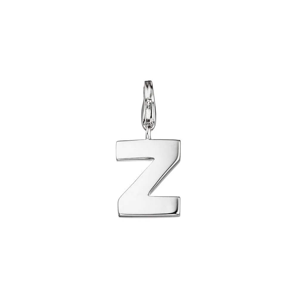 Einhänger Charm Buchstabe Z 925 Sterling Silber Anhänger für Bettelarmband
