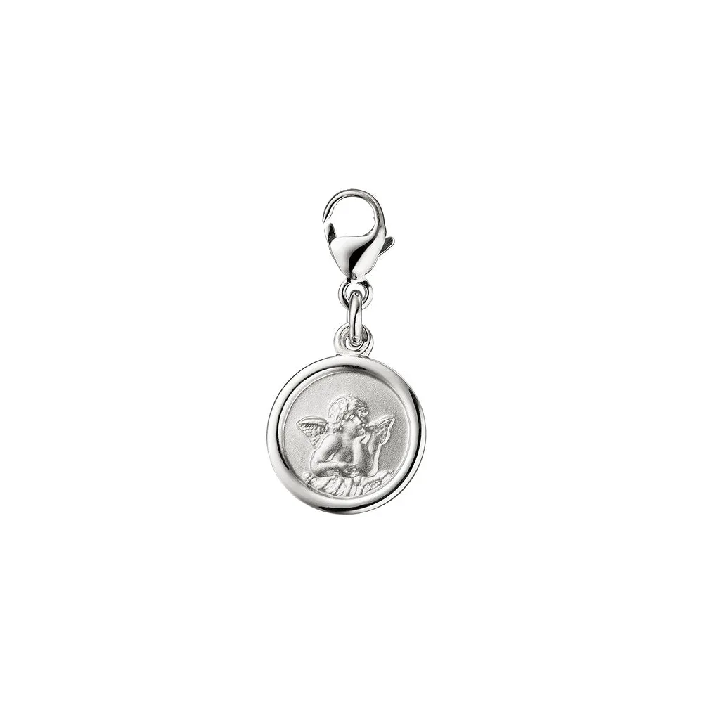 Einhänger Charm Engel Schutzengel 925 Silber matt Anhänger für Bettelarmband